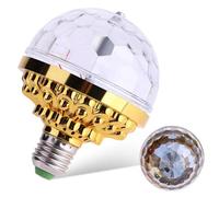 6W Golden Decorative LED Disco Light Bulb, Colorful Spinning Rotating Magic Ball Lamp for Party, Club, Festival and Home Atmosphere Lighting