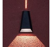6W LED Outdoor Wall Light, Black Aluminum Lamp Body + Glass Lampshade Wall Sconces, IP55 Waterproof Dustproof, Modern Simple Up Down Projection Wall Hanging Lights