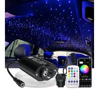 6W Mini RGBW Twinkle Fiber Optic Star Ceiling Kit - 600pcs×0.75mm×3m End Glow Fibers with Music-Sync, APP & Remote Control Starlight Headliner Kit for Car Headliner & Home Decor