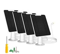 6W Solar Panel Charger Compatible with Google Nest Camera Outdoor & Indoor (Battery Version), Solar Power for Google Nest Cam, IP65 Weatherproof, w/Secure Wall Mount & Screwdriver, 13ft Cable, 4 Pack