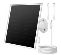 6W Solar Panel Charger for Outdoor Security Cameras. Micro USB/USB - C/DC (35 * 135) Fits Eufy/Wyze/Ring Camera, 9.8ft Cable,Waterproof Stabilization System for Battery Protection Fast Charging
