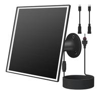6W Solar Panel Charger for Outdoor Security Cameras. Micro USB/USB - C/DC (35 * 135) Fits Eufy/Wyze/Ring Camera, 9.8ft Cable,Waterproof Stabilization System for Battery Protection Fast Charging