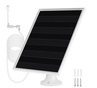 6W Solar Panel Charger, Solar Panel with Micro USB & USB-C Port for DC 5V Outdoor Rechargeable Battery Camera, IP66 Waterproof, 360° Adjustable Security Mount, 1PC Ring