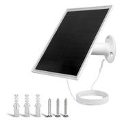 6W Solar Panel for Security Camera Outdoor, IP66 Waterproof Camera Solar Panel 360°Adjustable with Micro USB & USB-C Port
