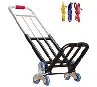 6Wheel Folding Hand Cart Versatile Steel le Trolley Portable Goods Trans Perfect for Moving & Sto Soluts