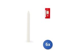 6X 10 White Stearin Candles 18.5 Cm