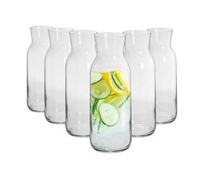 6X 1200ml Glass Water Jug - 'Brocca' Range - Juice Carafe Decanter for Water, Wine, Iced Tea - by Argon Tableware