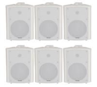 6x 120W White Wall Mounted Stereo Speakers 6.5" 8Ohm Premium Home Audio Music