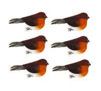 6x/12x Clip On Christmas Robins Cute Festive Xmas Tree Bird Decoration Ornament (6pcs, 10 * 4 * 3cm)