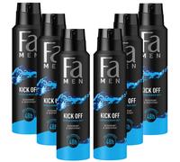 6x 150ml FA Kick Off Refreshing Scent Deodorant & Bodyspray 48h 0% Aluminum