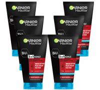 6X 150Ml Garnier Hautklar 3 In 1 Charcoal Anti Blackhead Cleansing Peeling Mask