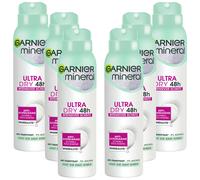 6x 150ml Garnier Mineral Ultra Dry Antiperspirant Spray 48h Intensive Protection