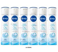 6x 150ml Nivea FRESH NATURAL Antibecterial 48h Deodorant Spray -0% ALUMINIUM ACH