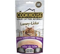 6x 15g Sachets - Cookhouse Luxury Licks Lickable Cat & Kitten Treats - Mixed Variety - Soft & Creamy Puree - Healthy & Grain Free - Bundled by GetInStyle Shop