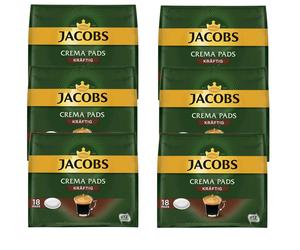 6X 18 Jacobs Crema Pads Strong Coffee Roast Coffee Creamy Flavor