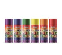 6x 200ml Cans Rainbow Colour Hair Spray - Temporary Washable Hair Dye for Parties, Halloween, Cosplay, Festivals - Easy to Use, Safe for All Hair Types (Pack of 6)