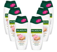 6x 250ml Palmolive Almond & Milk Shower Cream, White Cream, Almond Scent
