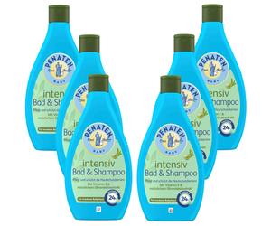 6x 400ml Penaten Baby Intensive Bad & Shampoo Cares Protects Olivenblattextrakt
