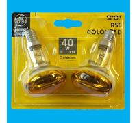 8x 40W Yellow Coloured R50 Incandescent Reflector Spotlight SES E14 Light Bulb