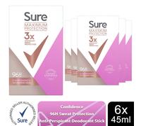3x 45ml Sure Women 96 H Anti-Perspirant Deodrant Cream For Maximum Protection