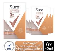 3x 45ml Sure Women 96 H Anti-Perspirant Deodrant Cream For Maximum Protection