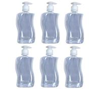 6x 500ml HAND WASH DISPENSER EMPTY PUMP BOTTLES PLASTIC FOR SOAP REFILL LOTION HAND GEL SHAMPOO CONDITIONER CLEAR
