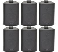 6x 60W 2 Way Black Wall Mounted Stereo Speakers 3" 8Ohm Mini Background Music