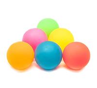 6x 6cm Rubber Dog Balls - Glow in the Dark - BRIGHT, FLOURESCENT Ball for Pets - Interactive Toys for Dogs, Floating, Neon Colours, Night Walk (6 Balls (1 of Each))