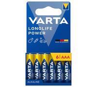6x AAA Alkaline Batteries LR03 VARTA Longlife Power 1.5V