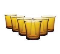 6x Amber 210ml Lys Tumbler Glasses - Glass Water Wine Whiskey Gin Juice Cocktail Drinking Glassware Cup Set - by Duralex