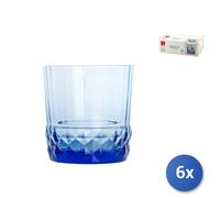 6X America '20 Blue Glass Rocks Glasses Cl30