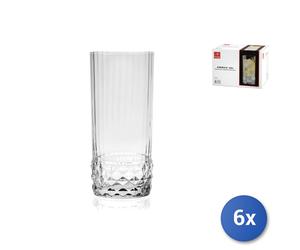 6X America '20 Cooler Glasses In Transparent Glass Cl48