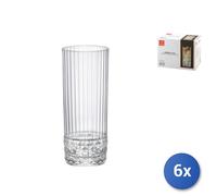6X America '20 Long Drink Glasses In Clear Glass Cl40