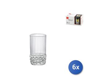 6X America '20 Shot Glasses In Clear Glass Cl08