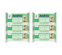 6X Andrex Washlets Skin Kind Moist Flushable Toilet Wipes With Prebiotic Lotion
