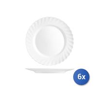 6X Arc Opale White Glass Fruit Plate Trianon 19,5Cm