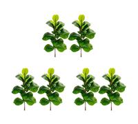 6X Artificial Plants Fiddle Leaf Fig Faux Ficus Lyrata Tree Fake Green Bushes Greenery for Garden Porch Window Box Decor
