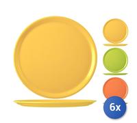 6X Assorted Color Porcelain Pizza Plates 31Cm