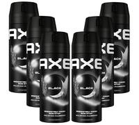 6x AXE Black Deodorant Spray 150ml Aluminium-Free 48h