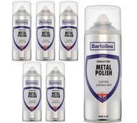 6X Bartoline Metal Polish 400Ml Long Lasting Cleaner Restorer Shine Foam Action