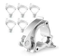 6x BeamZ BC50-50 Quick Release Half Coupler Lighting Clamps - Black, 100kg Load, Fits 48-51mm Tubes, Ideal for Stage, Theatrical and Event Lighting, Stage Lighting Clamps, Half Coupler Clamp