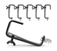 6x BeamZ BC50B-50 Black Lighting G-Clamps Kit - 50mm Premium Metal Screw Clamps for Truss & Light Fixtures, Stage & DJ Setup, 50kg Max Load Per Clamp