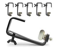 6x BeamZ BCQ50B-50 Black Quick Lock Lighting G-Clamps - 50kg Metal Butterfly Truss Hooks with M10 Bolt for DJ, Stage, Theatre, Event Lighting Setup & Fixtures