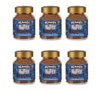 6X Beanies Nutty Hazelnut Flavoured Instant Coffee Jars: 50g per jar