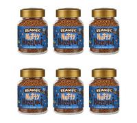 6X Beanies Nutty Hazelnut Flavoured Instant Coffee Jars: 50g per jar