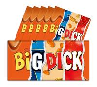 6x Big Dick Rude Chocolate Bar Wrappers. Funny Joke Husband Wife Birthday Work Xmas Secret Santa Get Well Soon Gift Novelty Prank Insult Fun Friend Present. Pack of 6. (Chocolate Not Included)