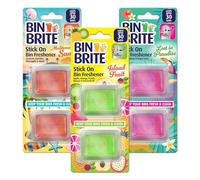 6x Bin Brite Bin Odour Neutraliser Stick On Freshener - Mediterranean Sun, Lost In Paradise, Island Fruit - Bundled by GetInStyle Shop