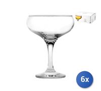 6X Bistro Model Glass Champagne Cups, 27Cl, Transparent