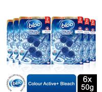 6x Bloo Toilet Rim Blocks Colour Active+ Bleach