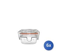 6x Bormioli Glass Jars lockeat Cl 8 Airtight Lid